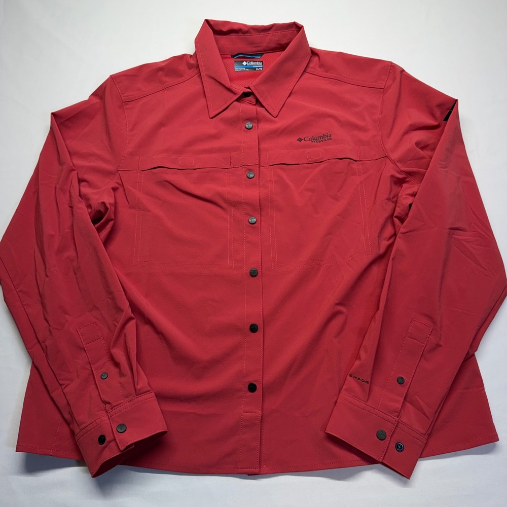 Columbia Titanium Omni Shade Shirt Womens XL Red Fishing Hiking NWT‎
